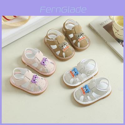 Baby Girl Toddler Shoes With Cartoon Design And Breathable Synthetic Leather For Summer Walks