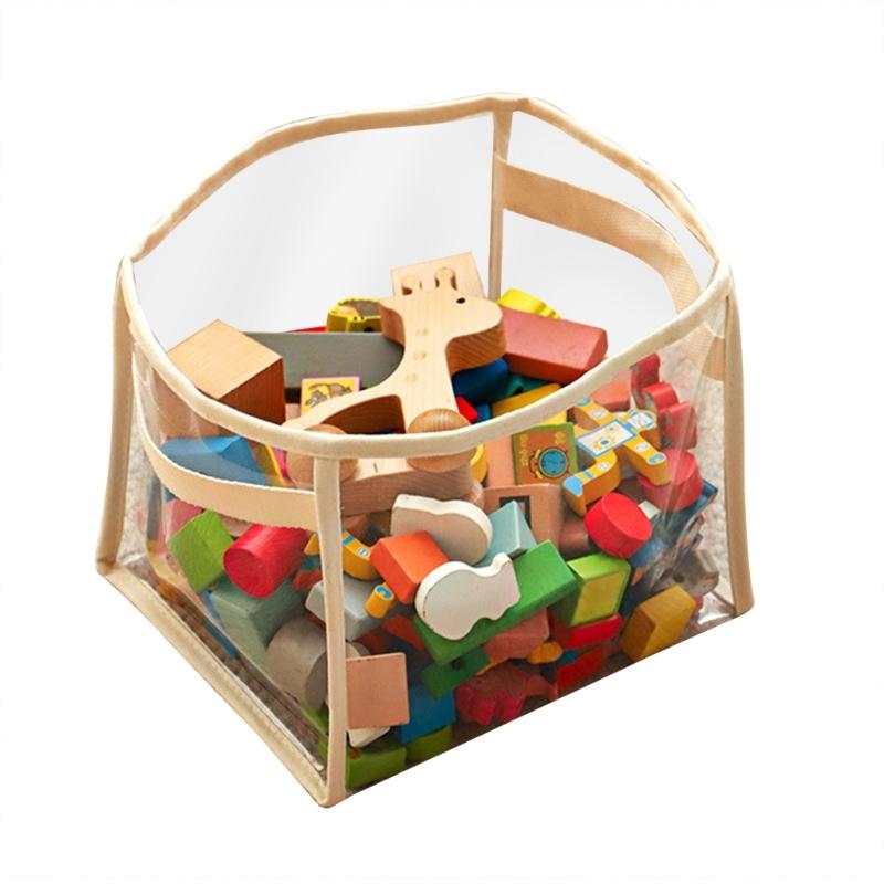 Convenient Toy Storage Case Multipurpose Toy Storage Basket for Children Robust PVC Storage Box for Long Time Use S