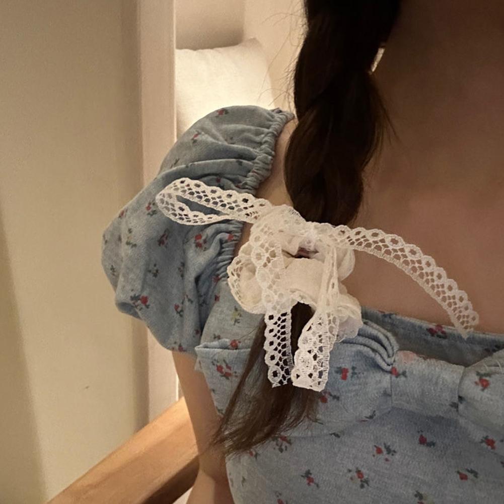 Sweet Bow Ribbon Hairband Lace Bow Hairband Korean Style Hair Knotted Hair Rope Rubber Accessor Z6K7