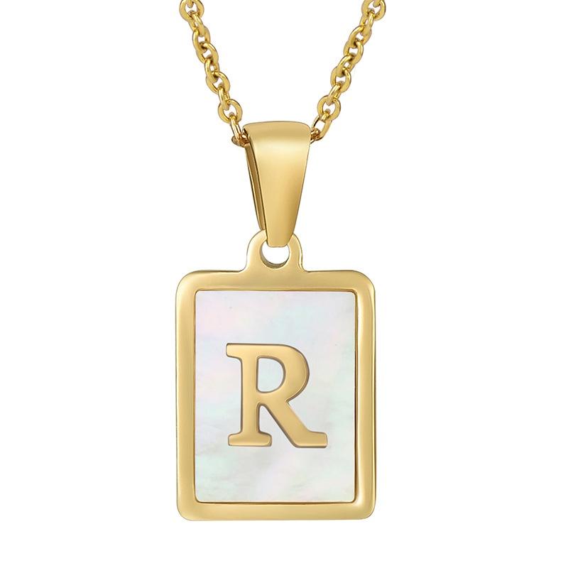 Stainless Steel Shell Letter Necklace For Women European And American Style Fashion Jewelry Wholesale