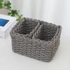 3pcs Handmade Straw Woven Soft Storage Round Paper Rope Storage Basket for Organizing Decorative Storage Bins Office Storage Box