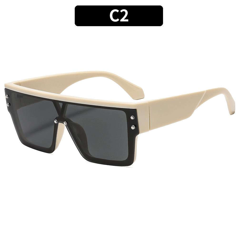 

Square Sunglasses New UV400 Fashion Big Frame Vintage Shades Women Men Designer Branded Sun Glasses Gradient as pictures
