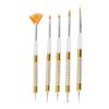 5Pcs Double Ended Nail Brushes Professional DIY Nail Art Liner Brush Dotting Pen with Dustproof Lid
