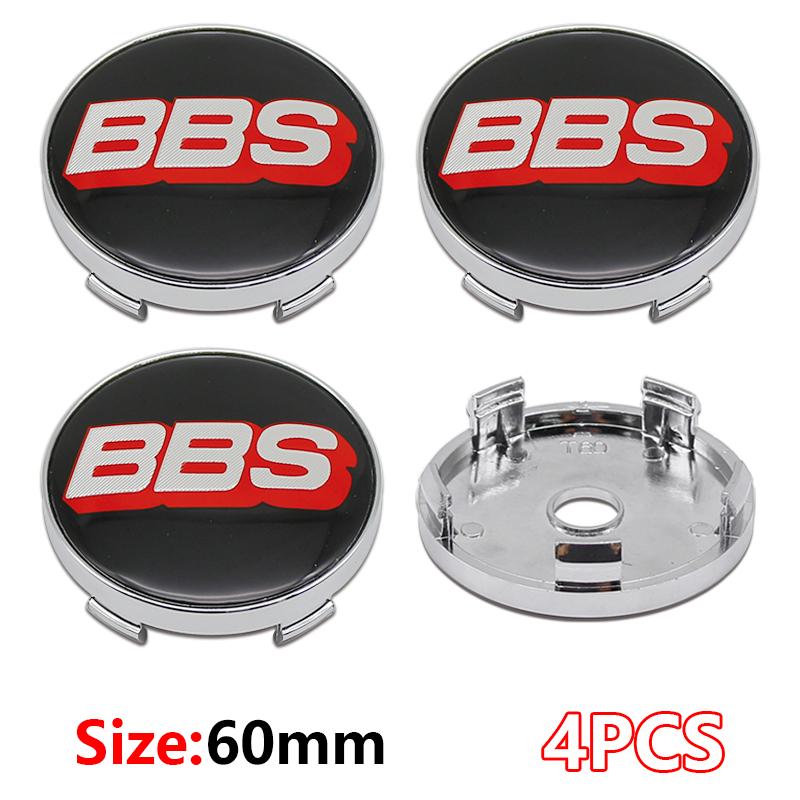 4 Stück 56+60mm Auto Radnabenabdeckung Aufkleber Felgenabdeckung Emblem Abzeichen modifiziertes Fahrzeuglabel Aufkleber Für bbs Reifenmittel Aufkleber