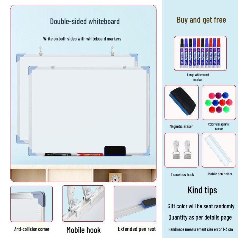 Double-Sided Magnetic Whiteboard/Blackboard for Kids – Compact, Erasable, and Perfect for Home Teaching and Doodling.