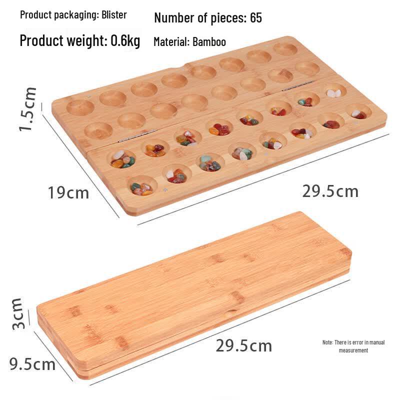 Foldable Bamboo Mancala Board Game for Kids