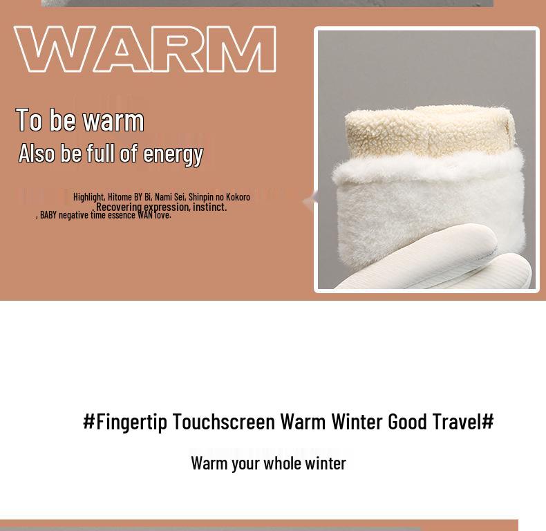 Women's Winter Touchscreen Fleece-Lined Water-Repellent Cycling Gloves