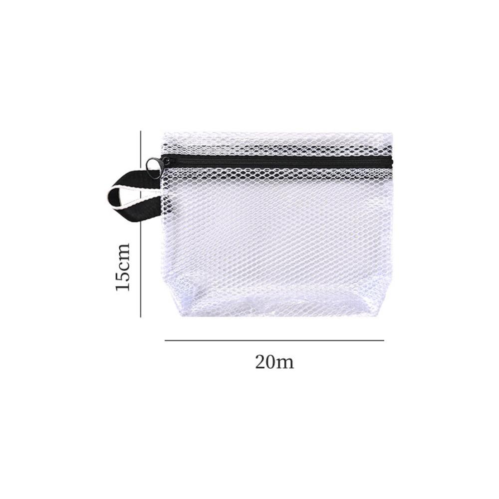 Transparent Mesh Storage Bag Zipper Coin Purse Travel Organizer Lipstick Makeup Bag File Bag ID Credit Card