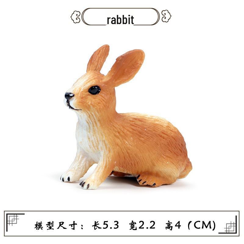 Wild Forest Animal Model Toy Set: Rabbit, White-tailed Deer, Fox & Owl