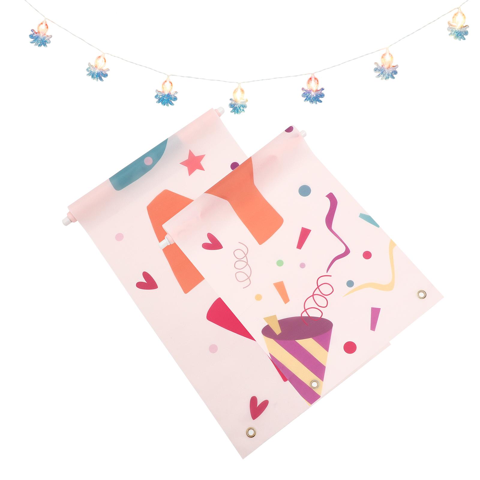 

1 пара баннеров для подвешивания на входную дверь на день рождения, напечатанный баннер-вывеска для крыльца, дверная занавеска, дверной баннер на день рождения 180X30CM белый