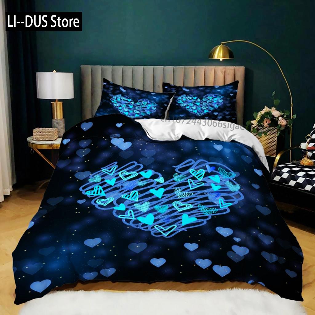 

Комплект постельного белья с изображением сердечек для девочек, комплект постельного белья с изображением сердечек для девочек, подарок на День святого Валентина, микрофибра, королева, размер King, пододеяльник EU single(135x200cm)