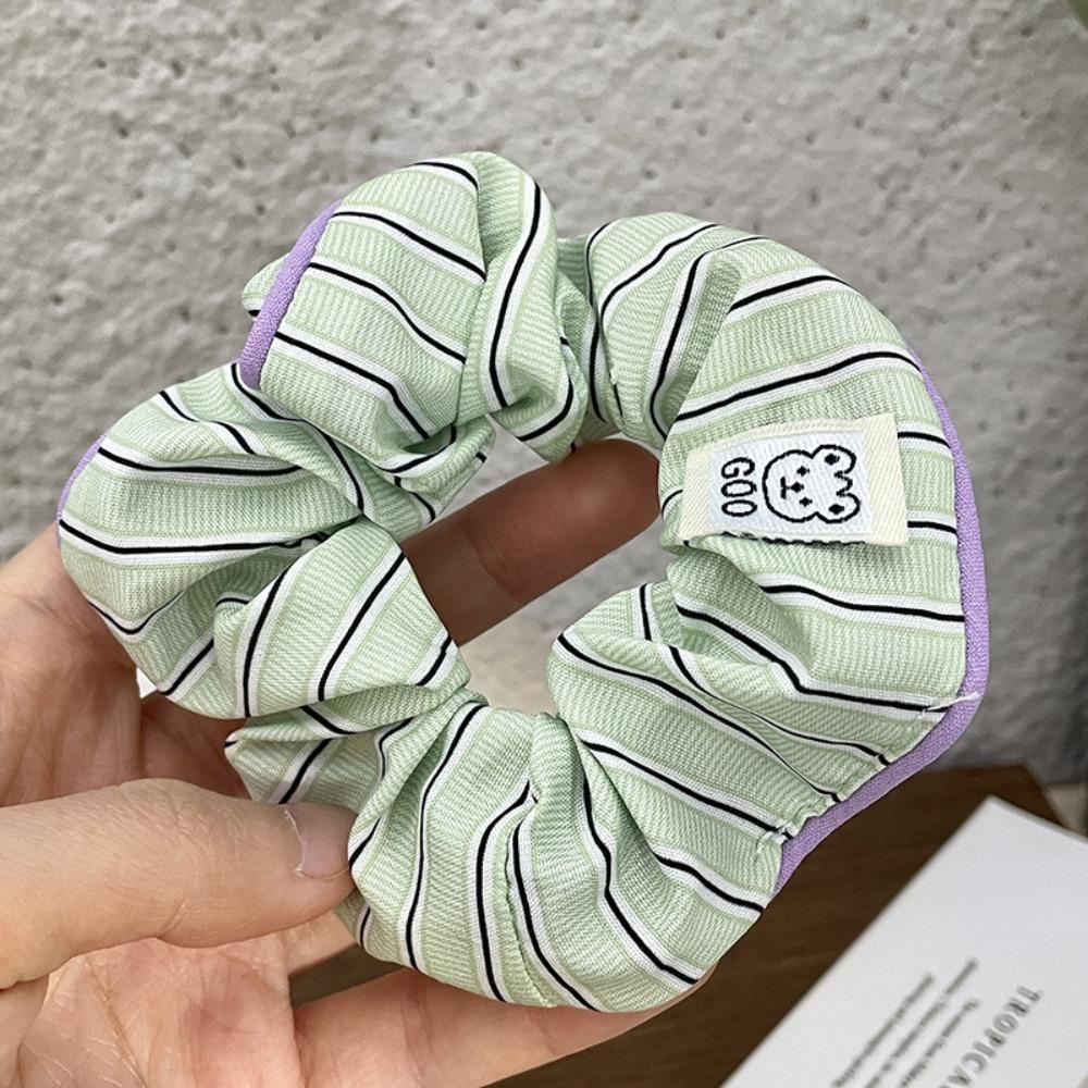 High Elastic Stripe Hair Scrunchie Candy Colors Ponytail Headwear  Hair Accessories зелёный
