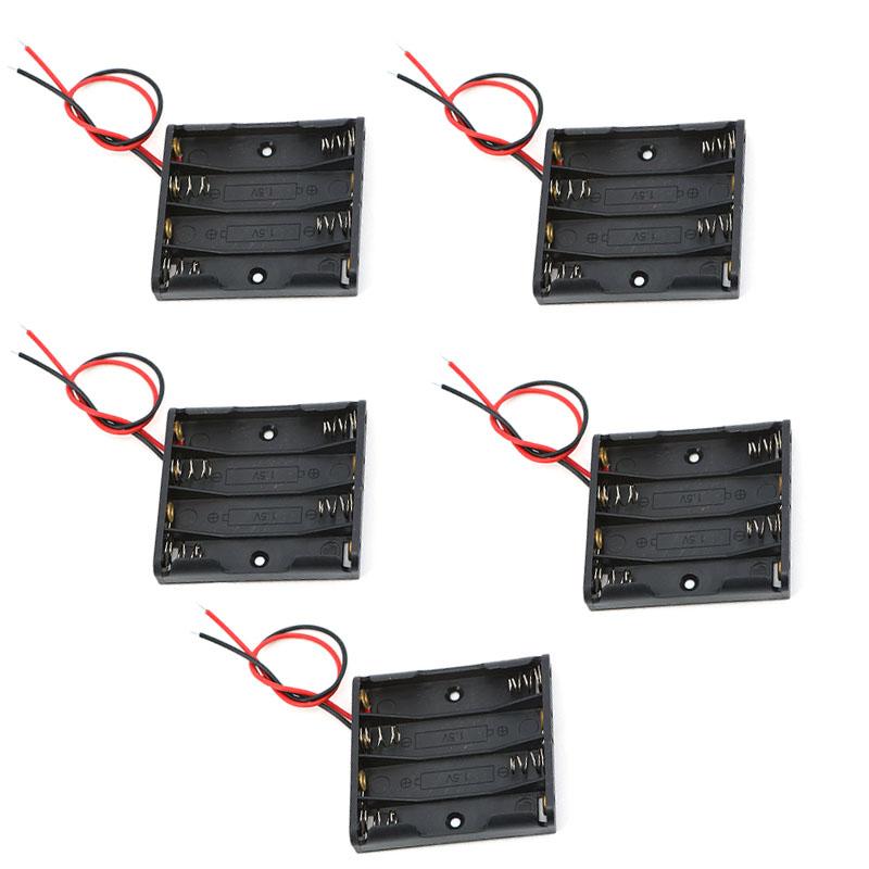2pcs/5pcs 1.5V Slot AAA Battery Case Battery Box AAA Battery Holder With Leads Wire With 2 4 Slots AAA 3A 6v 2x1.5v 4x1.5v