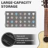 28 Slots Guitar Pick Display Case Acrylic Transparent Guitar Paddle Storage Box with Hook Large Capacity Guitar Pick Organizer