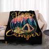 Fashionable Blanket Summer Happy Camper Camping Throw Bed Sofa Office Air Conditioning Soft Leisure Travel Customizable Throw