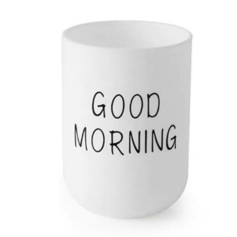 

Portable 330ml Travel Washing Mouth Cups Home Bathroom Couple set Good Morning Toothbrush Holder Cup Toiletry Cup Storage Cups 330ml белый