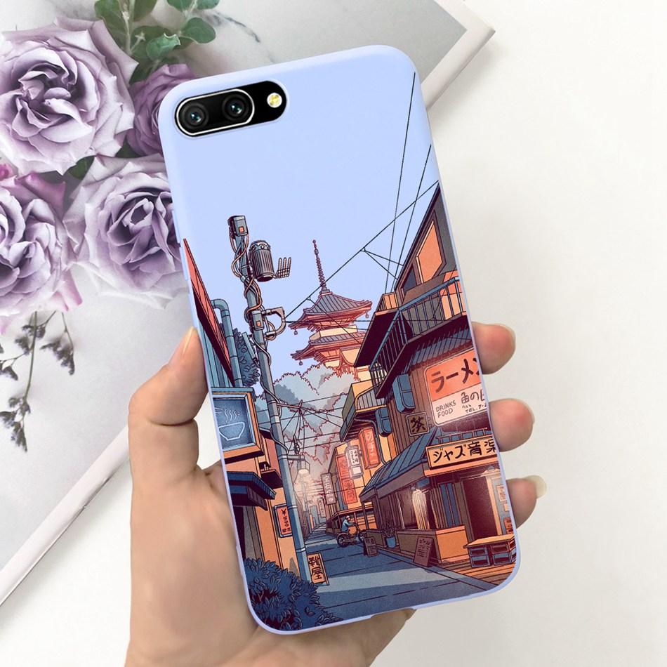 For Honor 10 Case Honor10 COL-L19 COL-L29 Fashion Moon Pattern Soft Silicon Protective Cover Phone Cases