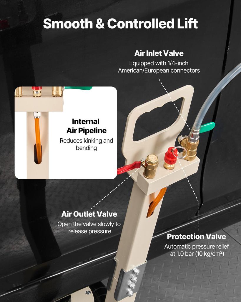 VEVOR Air Jack, 3 Ton Triple Bag Air Jack, Airbag with Six Steel Pipes, Lift Up to 450 mm