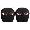 2PCS Funny Halloween Car Headrest Cover Decor Big-eyed Cartoon Print Headrest Cover Creative Car Seat Headcover
