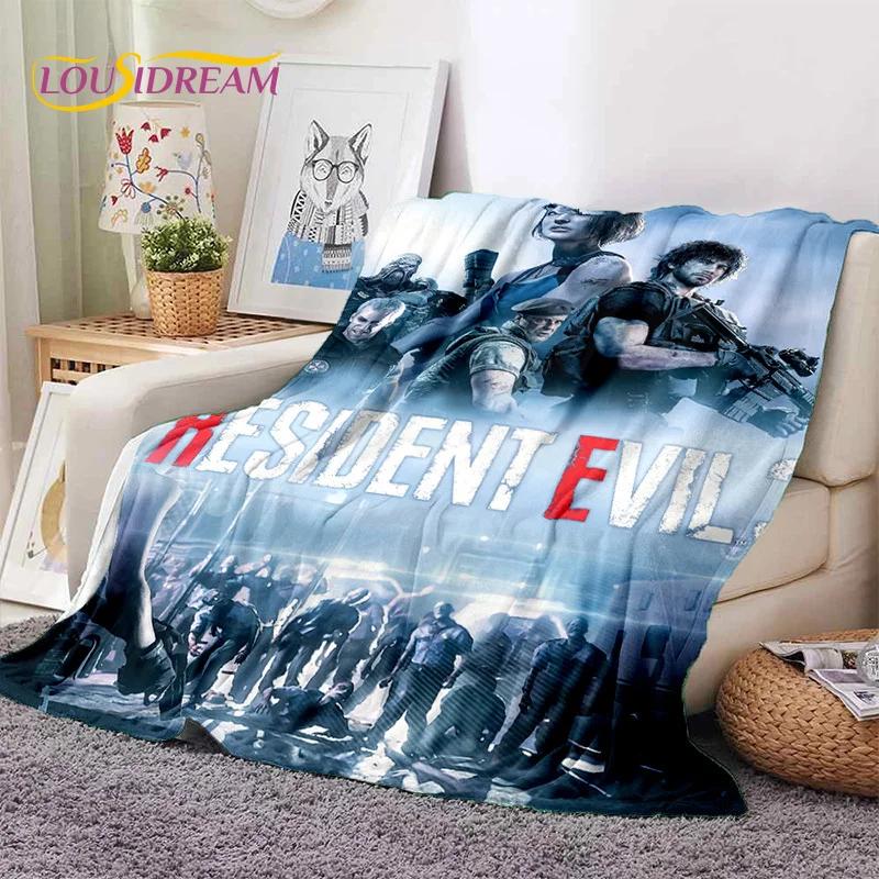 Horror Games R-Resident Evil Soft Flannel Blanket for Beds Bedroom Sofa Picnic,Throw Blanket for Cover Outdoor Leisure Nap Gift