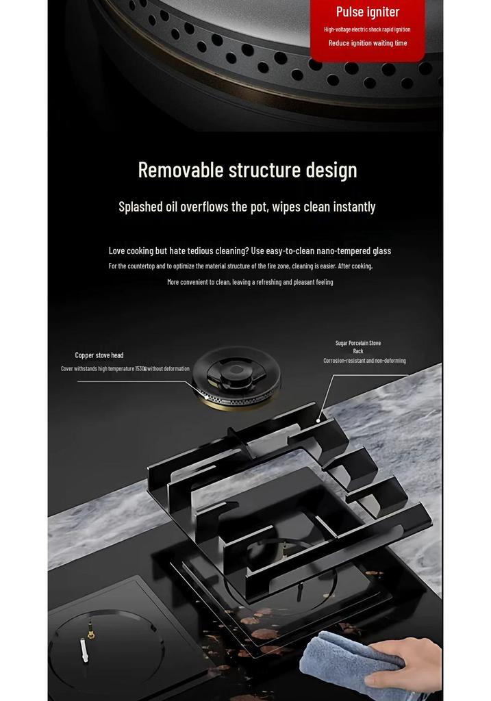 TOYODENIKI Japan High-End Three-Eye Natural Gas Stove