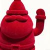 Santa Statue Waving Flocked Table Decorations Christmas Standing Figurine For Christmas Party Table Living Room Bedroom