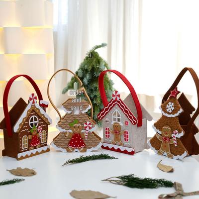 Creative Christmas Felt Gingerbread House Ornament & Handbag