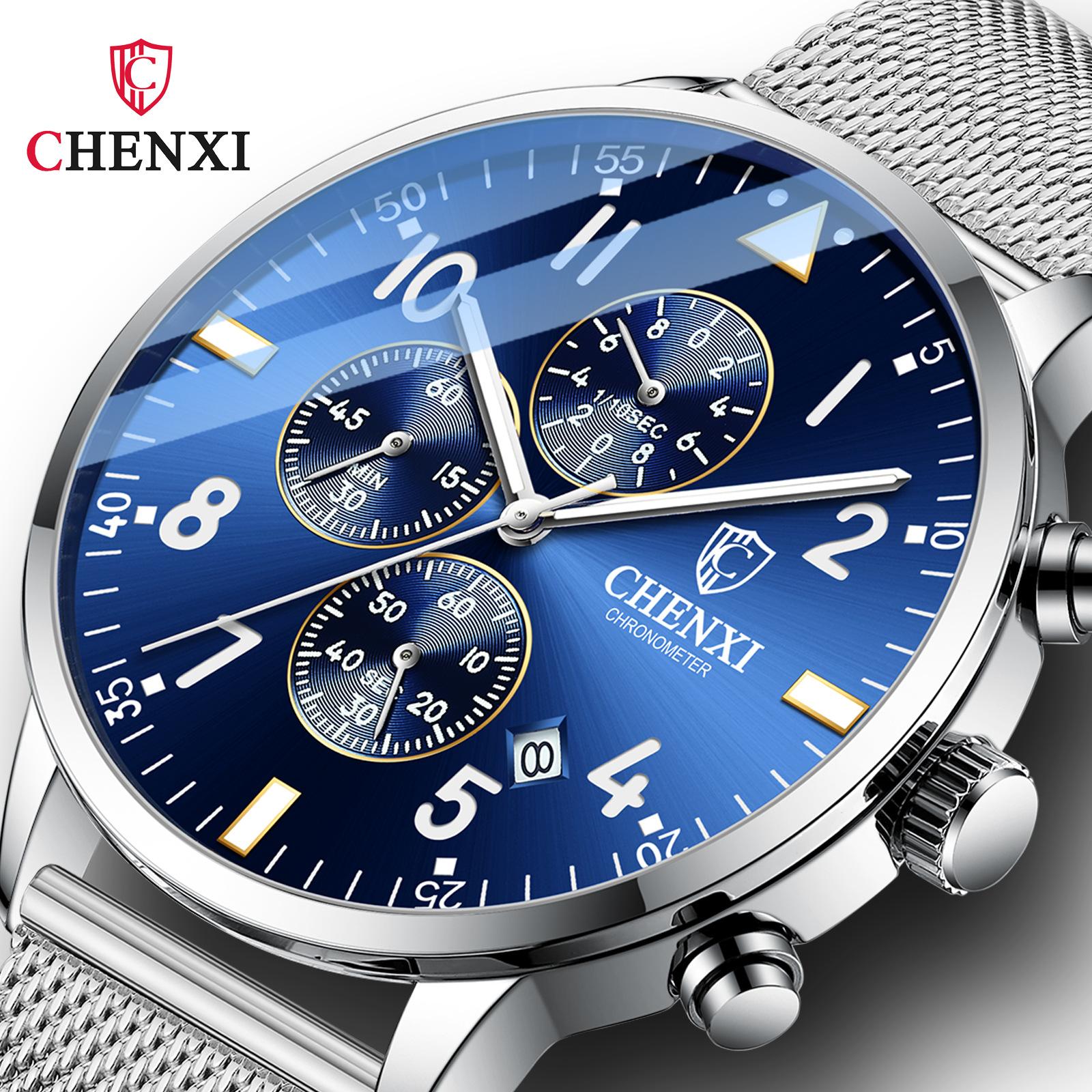 

Новые роскошные мужские часы ТОП-бренда с коробкой, многофункциональные часы с большим циферблатом, мужские светящиеся водонепроницаемые мужские кварцевые часы