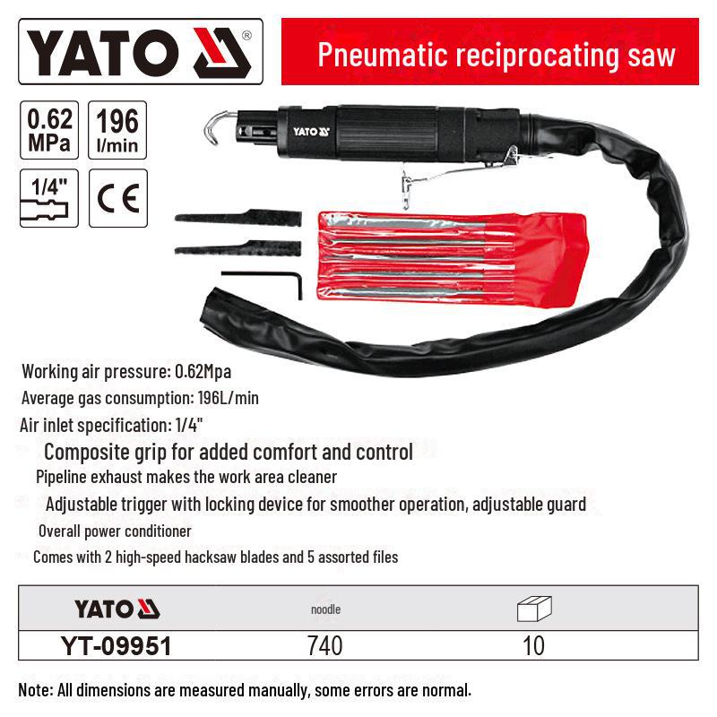 YATO Pneumatic Reciprocating Saw & File Tool for Trimming and Grinding