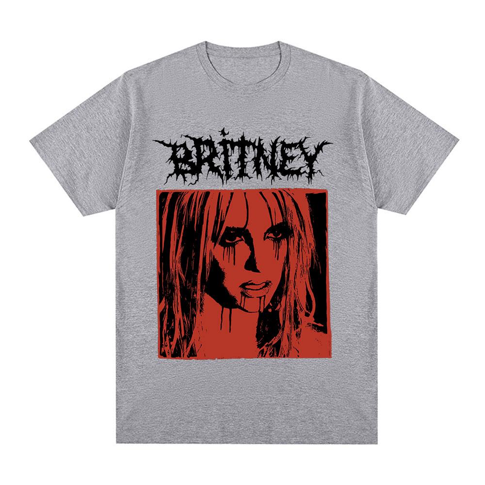 Britney Spears Metal Rock Graficzny T-shirt Damska Moda Hip Hop Koszulki Harajuku Vintage Krótki Rękaw T-shirt