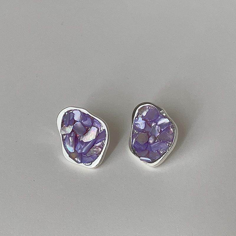 Irregular Colorful Earrings Retro Temperament Daily Fashion Ear Jewelry