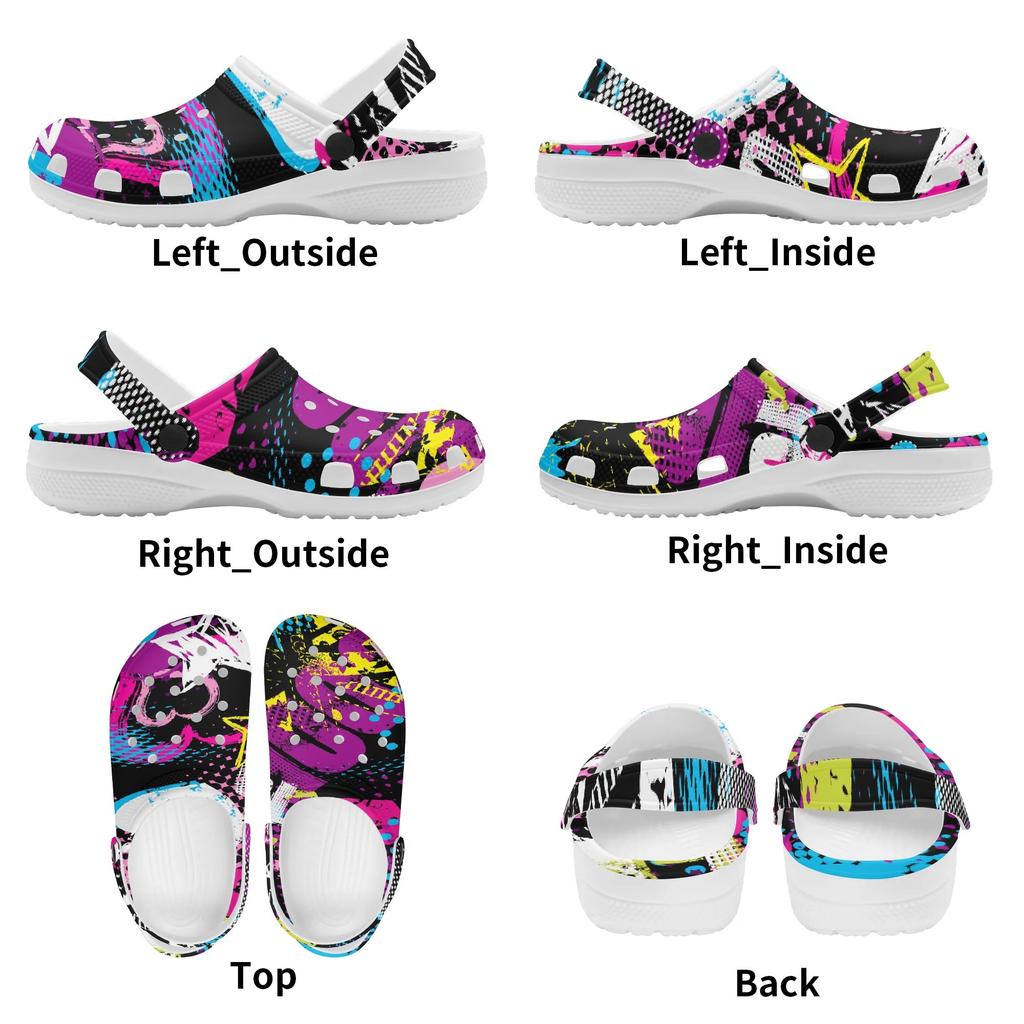 Printed EVA Clogs Unisex Breathable Lightweight Slip On Garden Beach Pool Bathroom Home Casual Summer Shoes Summer Daily Wear