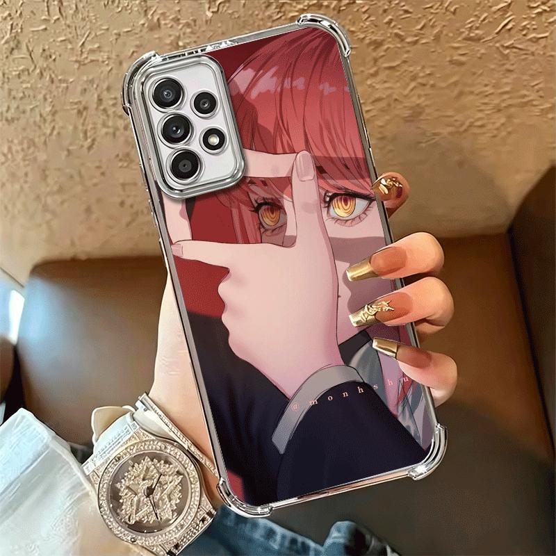 Anime Character Makima CSM Plating Phone Case For Samsung A17 A07 A37 A57 A16 A56 A15 A55 A14 A54 A13 A53 A26 A36 A25 A35 A24 A3