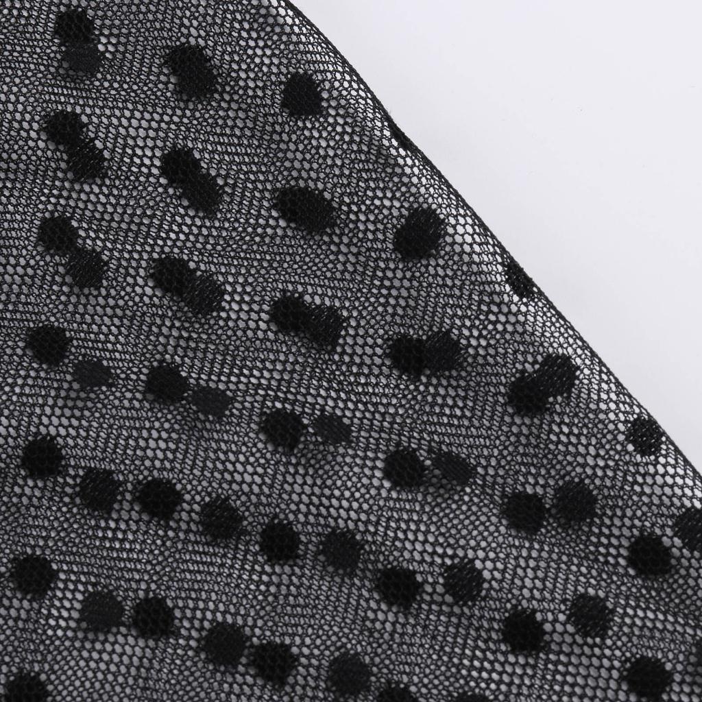 Women's Fashion Casual Sexy Soild V-Neck Mesh Long Sleeve  Split Dress