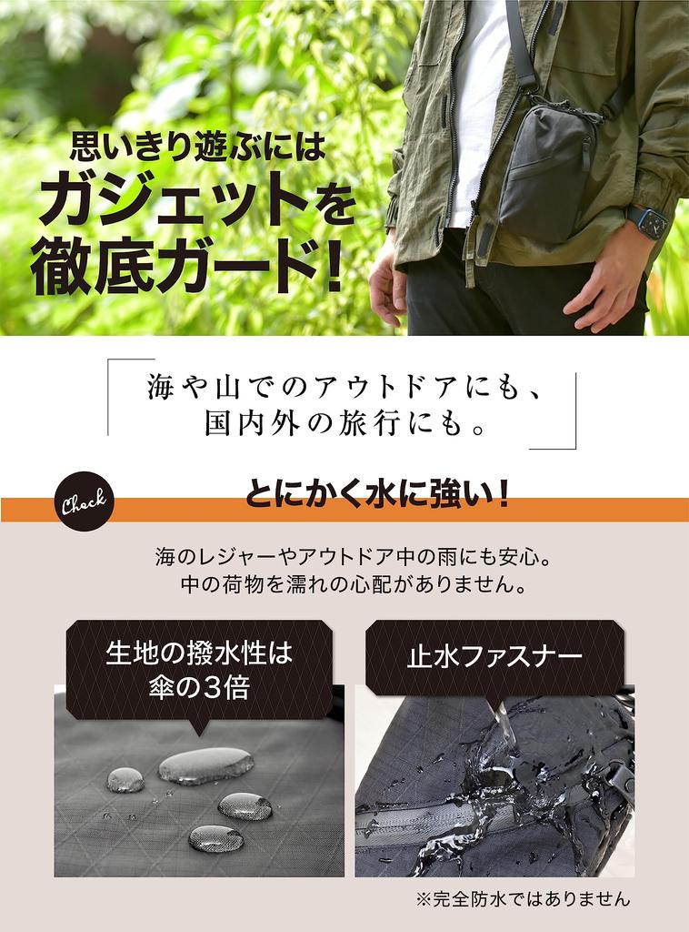 MonoMax Featured Zpac Smartphone Skimming Water Shoulder Belt Security [GRINER] Pouch, Prevention, Repellent, Pouch, Men's Pouch, (Black)