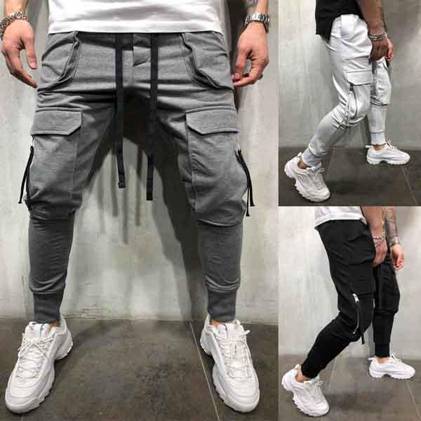 Buy Mens Joggers Harem Pants Stylish Hip Hop Drawstring Slim Fit Sweatpants Trousers at