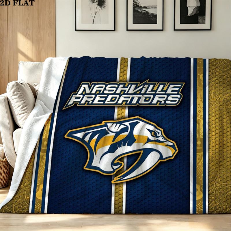 Nashville Predators Print Flannel Blanket High Quality Warm Comfortable Cover for All Seasons Perfect for Gifts Home Decor