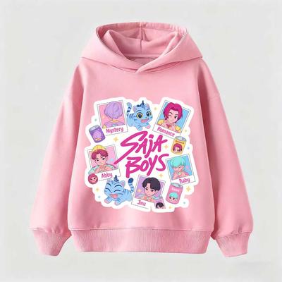 KPop Demon Hunter Cartoon Girls Boy Hooded Sweatshirt Warm Children's Korean Wave Fashion Casual Tops Casual Girls Clothing