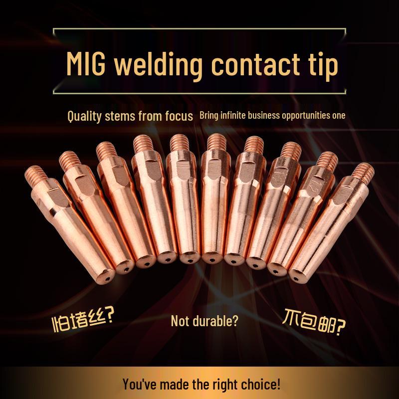 MIG Welder Contact Tip for Gas Shielded CO2 Gun - 0.8/1.0/1.2 Feed Wire