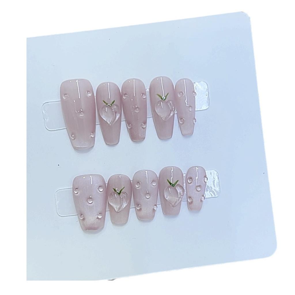 Reine Handarbeit Phototherapie Wear Nagel Pfirsichsaft Yaoyao Original Fertigprodukt Wiederverwendbare Nagelkunst-Aufkleber