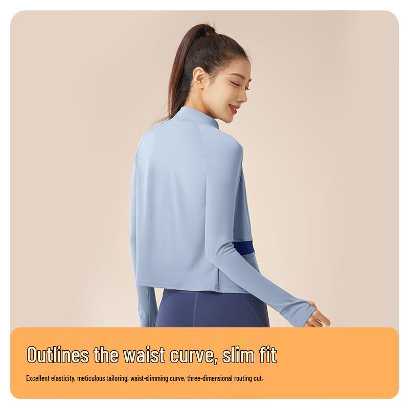 Yimai Women s High-Collar Color-block Yoga Jacket