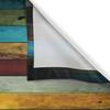 Lunarable Colorful Kitchen Curtains Vertical Wood Planks Carpentry Oak Timber Country Life Window Drapes Panel Set Curtain Rustic Polyester Washable
