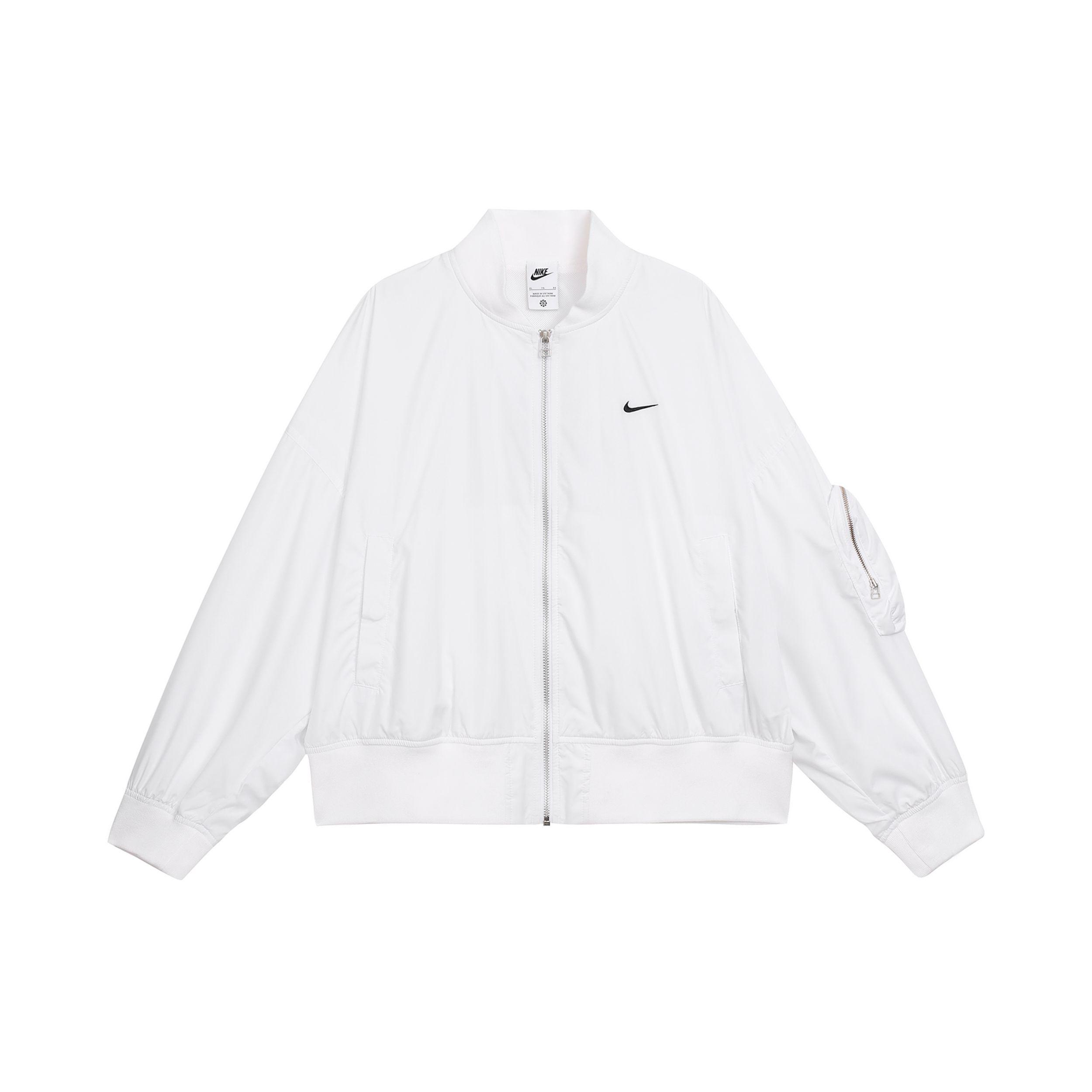 

Nike Sportswear Essentials Solid Color Casual Baseball Collar Long Sleeve Jacket Women Jackets White FN2840-100 S