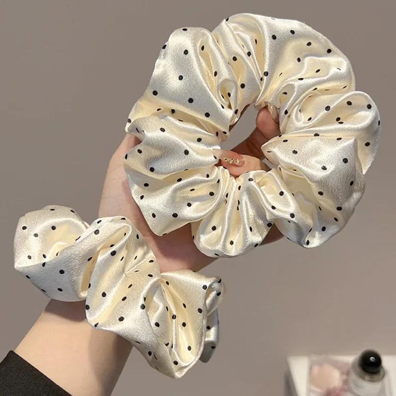 Neue koreanische Tupfen-Scrunchies Große Haarbänder für Damen Elegant Mode Haargummis Perfekt für Dutt Pferdeschwanz Trendige Haaraccessoires für den täglichen Gebrauch