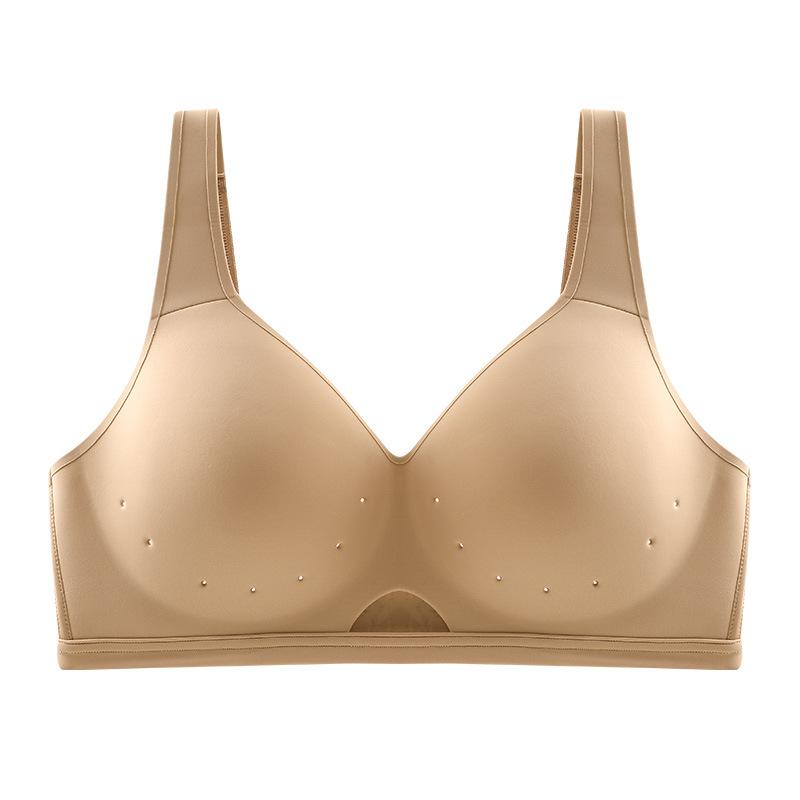 

Европейский и американский большой размер тонкая чашка с отверстиями нижнее белье гладкая красивая спина простой широкий плечевой ремень дышащий цельный бюстгальтер 6XL/48/110CDEF хаки