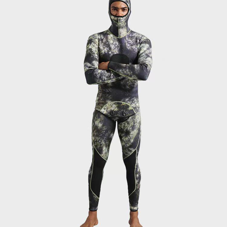 Camouflage Snorkeling & Spearfishing Wetsuit Set - 1.5/3/5MM for Cold Water Protection