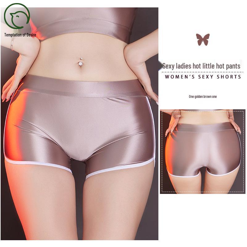 Silky Glossy Hip-Lifting Yoga Shorts: Campus Style Body Shaping Lingerie