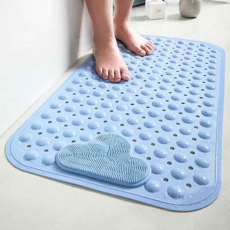 Bathroom Shower Mat Foot Massager With Non-Slip Pad Suction Cups Bathroom Mat Silicone Suction Cup Massage Brush For Bathroom