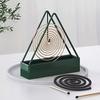 1pc Elegant Triangle Mosquito Coil Holder - Metal Hanging Ash Catcher, No Electricity Needed, Creative Home Incense Burner with Sleek Design
