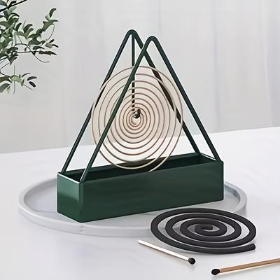 1 Stück Eleganter Dreieckiger Mückenspiralhalter - Hängender Aschefänger aus Metall, Kein Strom erforderlich, Kreativer Heim-Räuchergefäßbrenner mit elegantem Design